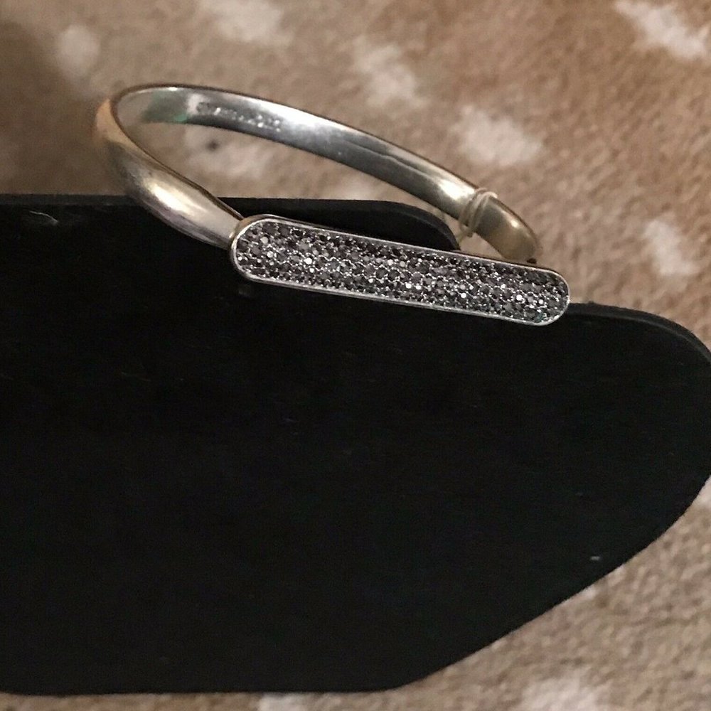 Lucky Brand Silver-Tone Pave Bar Bracelet